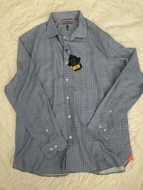 Visconti Black Label Classic Light Blue Check Button-Down Shirt